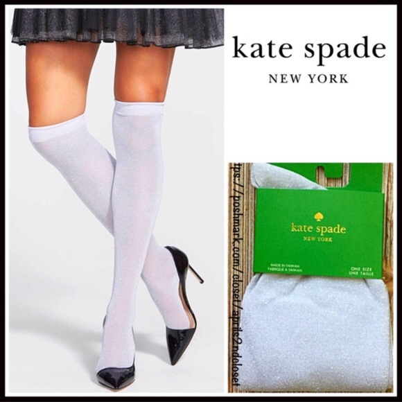 KATE SPADE TALL SPARKLE KNEE HIGH BOOT SOCKS - Picture 5 of 6